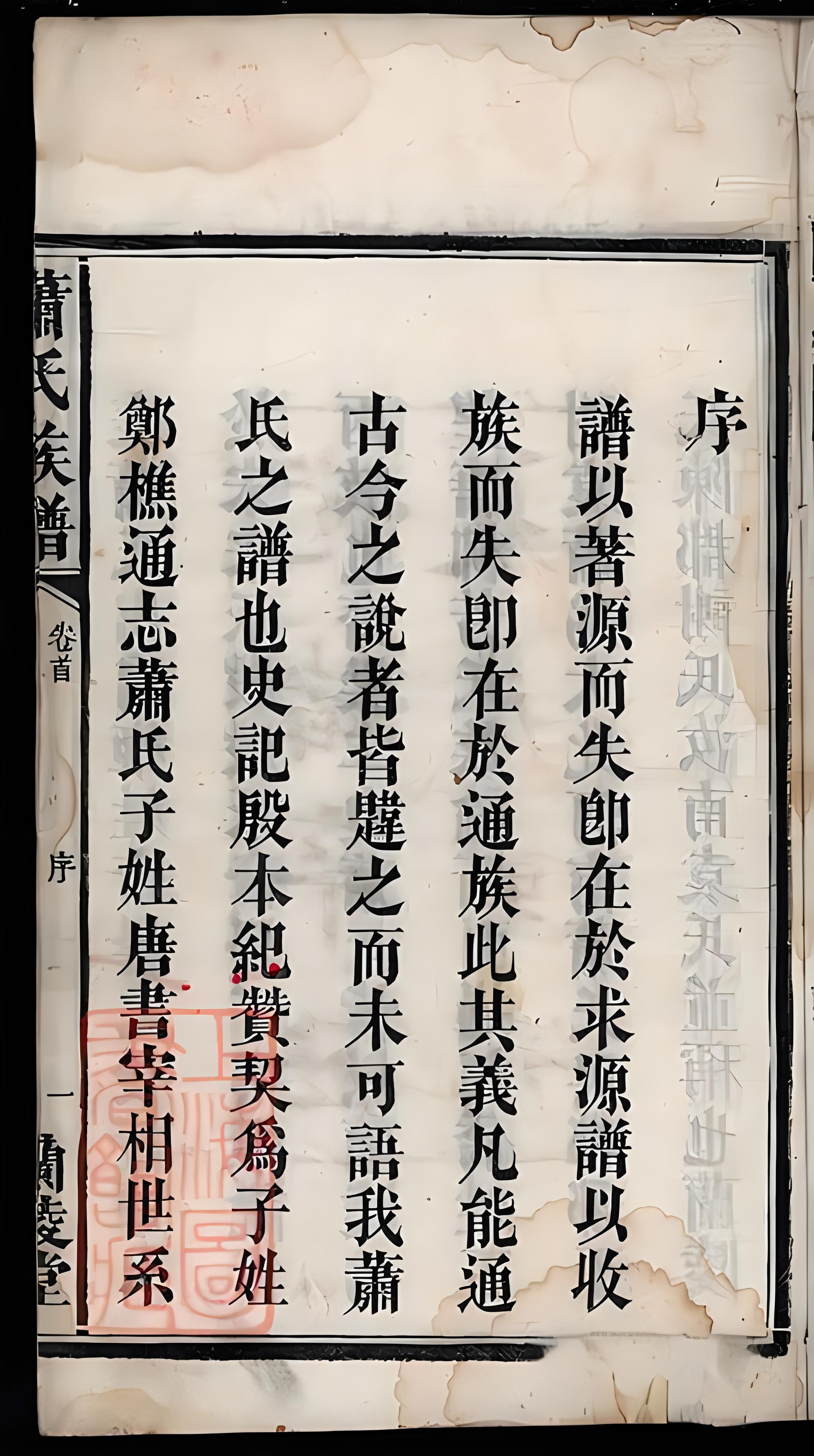龙邑萧氏族谱旧序